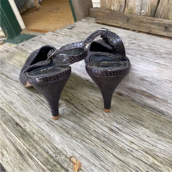 H&M Snakeskin Slingback Heels size 7 charcoal - Picture 4 of 8